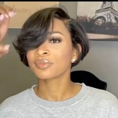 Black Women Short Bob Haircut, Ear Length Bob Black Women, Ear Length Hairstyles For Black Women, Short Bob Black Women, Short Bob Hairstyles For Black Women, Very Short Bob Black Women, Short Hair Updos