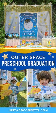 outer space preschool graduation party with free printables