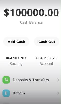 an iphone screen showing the balance and cash