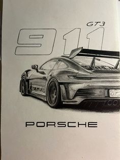 a drawing of a porsche gt3