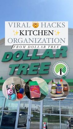 the dollar tree store front is shown in this advertisement