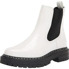 Add an elevated edge to your everyday ensemble with the Effie Chelsea Boot. Featuring a stretchy double gore and pull-on tabs for styling ease. Size: 5.  Color: White.  Gender: female.  Age Group: adult. Boots White, Chelsea Boot, Chunky Heel, Sam Edelman, Chunky Heels, Ankle Booties, Circus, Chelsea Boots, Autumn Fashion