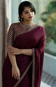 Pretty Saree, Kerala Saree Blouse Designs, Handmade Blouse