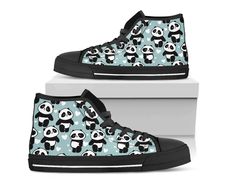 These cute panda shoes are sure to attrack some attention ! Our custom made shoes  will make the best gift for any occasion! All of our sneakers are custom-made-to-order and handcrafted to the highest quality standards            Check out more of our footwear here: https://www.etsy.com/shop/unicornshoesshop/ Product Name: Panda Love Shoes - Custom Name Sneakers - Panda Shoes - Panda Print Shoes for Women Men Adults - Personalized Gift Shoes Product Features; ▶ Full canvas double sided print wit Custom Painted Shoes Panda, Casual Lace-up Sneakers As Gift, Casual Custom Sneakers With Round Toe As Gift, Cute Low-top Sneakers For Gift, Cute High-top Sneakers As Gift, Panda Shoes, Custom Made Shoes, Panda Print, Panda Love