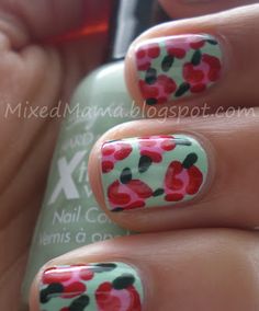 rose nail Rose Nails Tutorial, Vintage Rose Nails, Rose Nail Art, Rose Tutorial, Roses Pink, Rose Nails, Get Nails, Nail Polish Designs, Hot Nails