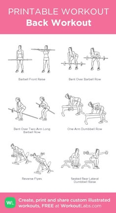 the printable workout poster is shown with instructions for how to do an exercise on a bench