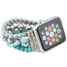 "PLEASE read ENTIRE listing BEFORE purchasing These gorgeous custom watch bands are the perfect arm candy for your Apple Watch! Choose your color scheme and you're ready to rock your arm stack, watch in tow! 38/40mm bands will have THREE strands and 42/44mm will have FOUR strands. MEASUREMENTS: *These bands fit 38mm, 40mm, 42mm, and 44mm Apple Watch faces ONLY and are ONE SIZE to fit an average sized wrist. *I do NOT offer custom sizes, so be absolutely sure that this band will fit your wrist pr Adjustable Silver Watch Band As Fashion Accessory, Adjustable Silver Watch Band For Fashion Accessory, Silver Adjustable Apple Watch Band With Round Beads, Bohemian Adjustable Apple Watch Band With Round Beads, Adjustable Multicolor Apple Watch Band With Round Beads, Mystic Beaded Apple Watch Band, Arm Stack, Adjustable Multicolor Apple Watch Band, Beaded Watches