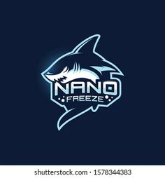 the logo for nano freeze, which has been designed to resemble a shark's head