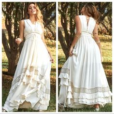 ShopEvelynne | Dresses | Most Beautiful Boho Long Tiered Smocked Tiered Maxi Dress With Lace Trim | Poshmark