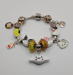 Cute colorful kitty Pandora like bracelet, Hello Jewelry Bracelet Charms Bracelet,  Kitty   Women Matching for Teen Graduation Birthday Gifts, Hello Kitty Pandora Bracelet, Bracelet Hello Kitty, Bijou Kitty, Kuromi Charm Bracelet, Hello Kitty Crystal Bracelet, Pink Kitty, Bracelet Pandora, Charms Bracelet, Bracelet Charms