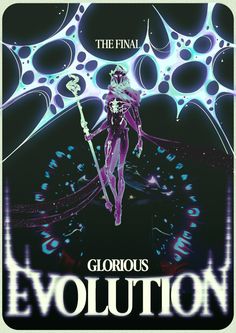 an advertisement for the final glorious evolution show, featuring a man in purple and black