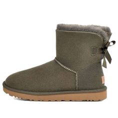 (WMNS) UGG Mini Bailey Bow II 'Forest Night' 1016501-FRSN Ugg Mini Bailey Bow, Ugg Mini Bailey, Mini Baileys, Forest Night, Ugg Mini, Ugg Bailey, Bailey Bow, Forest, Sneakers