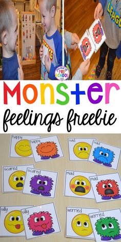 the monster feelings worksheet for kids to learn how to read and spell them