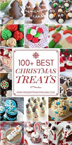 a collage of christmas treats with the words 100 best christmas treats