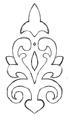 a drawing of an ornamental design in black and white