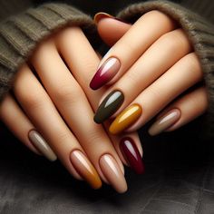 Fall Nails With Gold, Fall Short Nails, Nail Designs For Fall, Fall Thanksgiving Nails, Nails With Gold, Natural Nail Care, Stunning Nail Designs, Subtle Nails, Cute Spring Nails