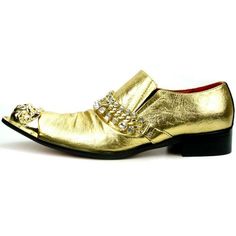 Men's Fiesso Gold Designer Rhinestones Pointed Metal Tip Shoes FI 7460 Metal Pointed Tip Red Bottoms Chain ornament in front with Rhinestones Cushioned insole Black Men Fashion Swag, Star Vs The Forces, Black Men Fashion, Red Bottoms, Men Fashion, Loafers Men, Mens Suits, Black Men, Men's Fashion