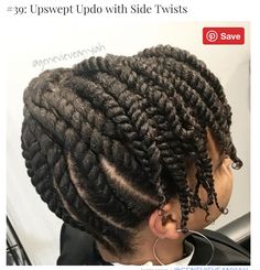 Twisty Hairstyles, Hairstyles For Natural Hair, Natural Updo, Flat Twist Updo, Twisted Hair, Twisted Updo