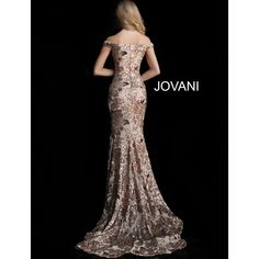 NorasBridalBoutiqueNY Jovani 63516 Sequined Off Shoulder Floral Mermaid Gown Fitted Gowns, Jovani Prom, Prom Long, Unique Prom Dresses, Floral Gown, Mermaid Skirt, Mermaid Gown, Long Gown, Long Prom Dress