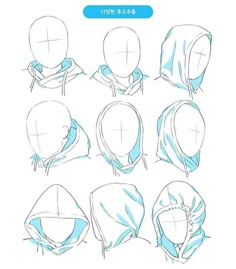 how to draw an anime character's head with different angles and hair lengths