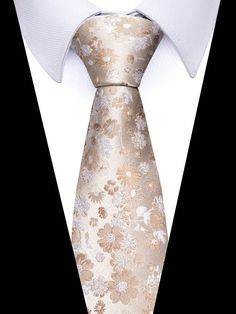 Beige Work Collar  Polyester Tribal,Plants  Embellished   Men Accessories Mens Floral Tie, Men Ties, Floral Necktie, Ruffle Flower, Womens Wide Leg Pants, Tie Men's, Men's Tie, Fashion Attire, Holiday Wedding