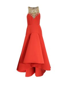 Red High Low Dress, Red Beaded Dress, High Low Ball Gown, Hi Low Gown, High Low Evening Dresses, Trendy Cocktail Dresses, Beaded Dresses, Red Evening Gowns, Red Ball Gown