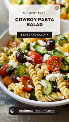 the best ever cowboy pasta salad is simple and savory