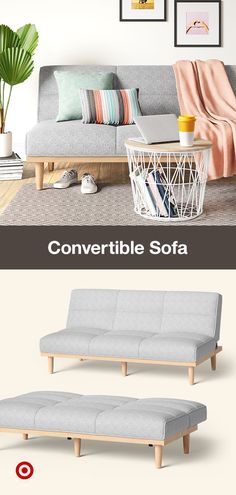 the sofa and ottoman are both different colors