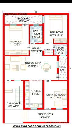 two story house plan with 3 bedroom