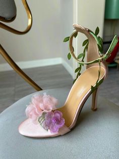 Pink Wedding Heels, Ethereal Flowers, Stunning Heels, Pink Wedding Shoes, Formal Accessories, Pink High Heels, Floral Heels, Floral Sandals, Heels Outfits