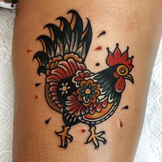 Rooster Tattoo Blueprint Pack American Traditional California Tattoo, Traditional Style Chicken Tattoo, Rooster American Traditional Tattoo, American Traditional Russian Doll Tattoo, Tattoo Ideas Female American Traditional, American Traditional Envelope Tattoo, American Traditional Chicken Tattoo, Jelly Jar Tattoo, American Traditional Food Tattoo