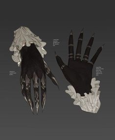 an image of the hands and claws of a creature that appears to have been made out of paper