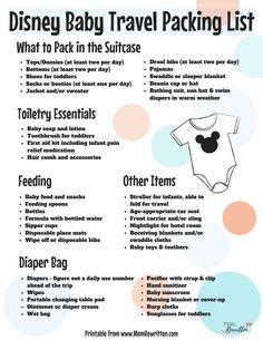 the disney baby travel packing list