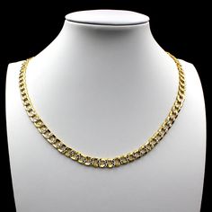 "Product Description: Real 10K Solid Yellow Gold 5.5mm Diamond-Cut Pave Curb Cuban Link Chain Necklace 18\"-30\" Stamp & Certified: 10K Solid Yellow Gold Pave Cuban Curb Link Chains Material: 10K Genuine Gold Chain Width: 5.5MM Metal Stamp: 10K Country of Manufacture: Italy Available Size: 16\"-18\"-20\"-22\"-24\"-26\"-28\"-30\" These Chains are 100% Authentic 10K Gold \"Not Plated or Filled\" This is a Beautiful Genuine 10K Solid Yellow Gold Cuban Link Chain and Will look Great on Men & Women. While each gold chain looks amazing worn alone, thicknesses 2mm-3.5mm are an excellent fit for almost any pendant. We suggest Necklace lengths 16\"-20\" for chains to go with Ladies Pendants, 18\" being most commonly sold. Also, We suggest Necklace lengths 16\"-20\" for Boys, and 22\"-30\" inch for Anniversary Necklace With Figaro Chain Link, Luxury Figaro Chain Necklace For Anniversary, Elegant Diamond Cut Cuban Link Necklace For Formal Events, Elegant Diamond Cut Cuban Link Necklace, Diamond Cut Link Chain Necklace For Anniversary, Gold Diamond Cut Chain Link Necklace, Cuban Link Chain Necklace With Diamond Cut For Anniversary, Anniversary Cuban Link Chain Necklace With Diamond Cut, Elegant Hallmarked Cuban Link Chain Necklace