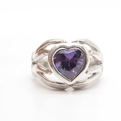 925 Sterling Silver Vintage White Amethyst-Tone C Z Heart Hands Ring Size 5 3/4Weight: 6.4gWELCOME TO PAWN SHOPWe are an actual pawn shop and have been in business for over 25 years.Since 1990, our establishment has been serving a variety of clients by providing them with short term cash solutions and options of liquidity regarding their treasured heirlooms.Acknowledging that today′s customers are very sophisticated and are looking for a variety of investments, our acquisitions are hand-picked f Hand Ring, Bow Ring, Real Turquoise, Blue Sodalite, Heart Hands, Gem Ring, Wide Rings, White Vintage, Statement Earrings