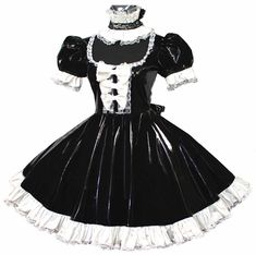 French Gothic Adult Sexy Crossdressing Sissy Girls Short Skirt Lolita Punk Crossdresser Party PVC French Gothic, Short Skirt, Role Playing, Short Girls, Victorian Dress, Skirt