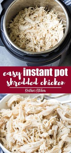 the instant pot shredded chicken is ready to be cooked