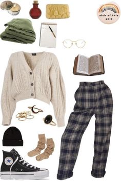 Discover outfit ideas for made with the shoplook outfit maker. How to wear ideas for gold ring polyvore - and Moon Ring Arthoe Outfit, Vintage Artsy Outfit, Arthoe Aesthetic Outfit, Artsy Outfit Ideas, Artsy Style Outfits, Academia Outfits, Artsy Outfit, Outfit Layout, Thrifted Outfits