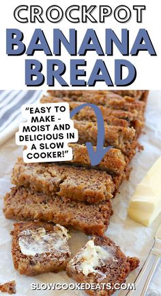 the recipe for crockpot banana bread is shown