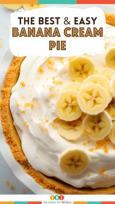 Banana Cream Pie American Desserts, Creative Snacks, Cream Pie Recipes, Cracker Crust, Banana Slice