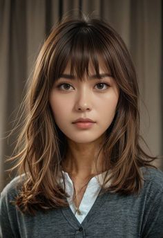 Medium Asian Hair, Kpop Short Hair, Shaggy Haircut, Bangs Haircut, Black Hair With Highlights, Hair And Makeup Tips, Girl Haircut, Haircuts For Wavy Hair, Shot Hair Styles