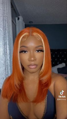 Orange Hair Colors, Ginger Blonde Hair, Pelo Color Vino, Cheveux Oranges, Hair Color Orange, Wig Blonde, Stronger Hair, Layered Cut