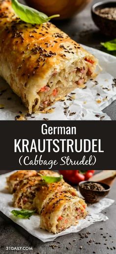 german krautstrudel cabbage strudel is an easy and delicious appetizer