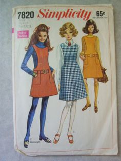 an old sewing pattern with two women's dresses