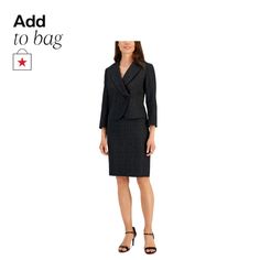 in stock Pencil Skirt Suit, Jacquard Jacket, Chic Skirts, Jacquard Pattern, Working Woman, Skirt Suit, Pencil Skirt, Pick Up, In Store