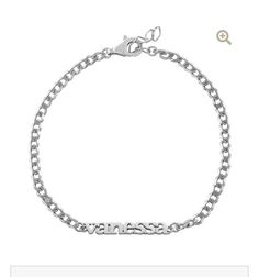 "NEW NEW NEW Customized name bracelet on a cute curb link chain Available silver and gold! Perfect gift for anyone!! This bracelet is: -sterling silver -14K gold plated -stamped 925 Bracelet comes with attached extension. **In the \"letter to seller\" section please include your email address** Free shipping in the US!! If you have questions please don't hesitate to ask. Happy shopping!!" Custom Name Metal Bracelet For Personalized Gift, Custom Name Metal Bracelet As Personalized Gift, Trendy Silver Curb Chain Bracelet, Metal Nameplate Bracelet With Name Detail, Trendy Silver Cuban Link Bracelet With Curb Chain, Trendy Silver Cuban Link Bracelet, Everyday Silver Charm Bracelet With Custom Name, Trendy Silver Name Bracelet For Everyday, Trendy Silver Name Bracelets