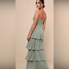 Sage Maxi Nwt Green Tiered Maxi Dress For Evening, Sage Green Maxi Dress Maternity, Green V-neck Maxi Dress With Smocked Back, Lulu Dresses, Maxi Dress, Womens Dresses, Green, Dresses, Women Shopping