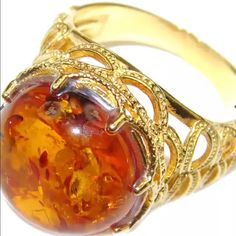 Vintage Design Baltic Amber .925 Sterling Silver Handcrafted Item Type: Ring Weight: 6.00g Size: 8 Material: Sterling Silver Main Stone: Amber Dimension: L- 5/8, W - 5/8, T- 3/8 Inch Stamp / Mark: 925 Condition: New Main Color: Brown Shape: Abstract Ss Ring, Baltic Amber, Orange Gold, Main Colors, Womens Jewelry Rings, Vintage Design, Vintage Designs, Amber, 925 Sterling Silver