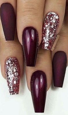 Plum Nails, Simple Fall Nails, Fall Acrylic Nails, Burgundy Nails, Fall Nail Colors, Autumn Nails, Fancy Nails, Rwby, Nail Trends