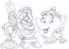 an image of cartoon characters from beauty and the beast